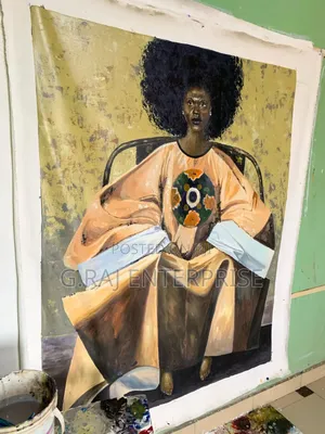Custom Wall Canvas Raw Painting in for Sitting Room in Lagos