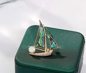 [1pc Sailing Boat Brooch] 1pc Elegant Alloy Sailing Boat Brooch