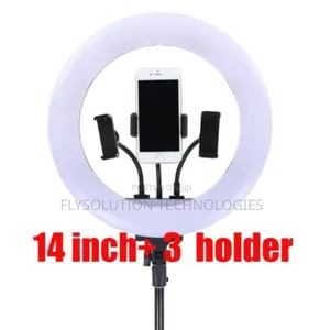 14 Inches Ring Light With 3 Phone Holder And Tripod Stand
