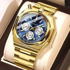 Poedagar Quality Gold and Silver Lining Wristwatch