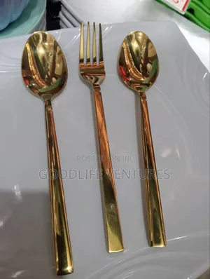 Gold Spoon and Fork