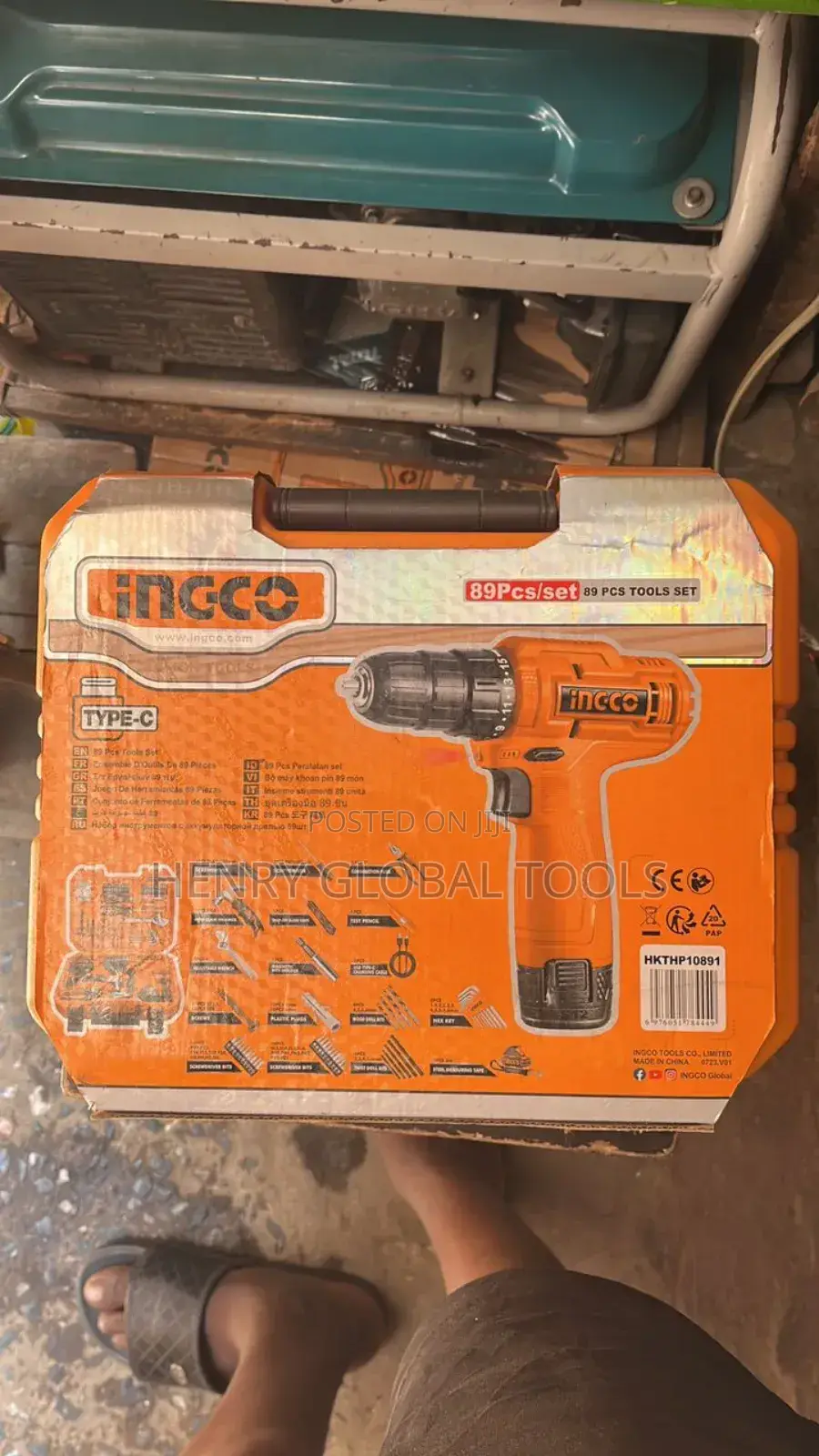 89pcs 12v Ingco Battery Drill With Tools Set