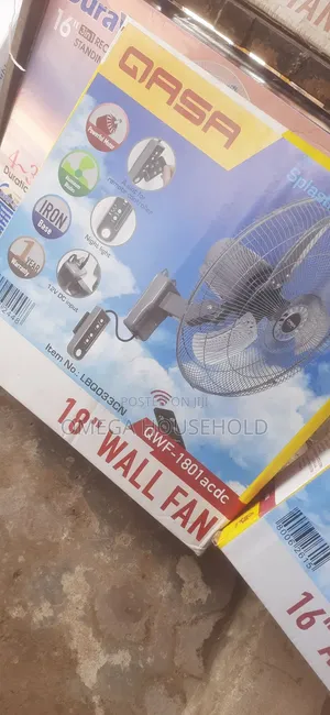 12v 18" Qasa Wall Ac/Dc Solar Fan With Remote Control