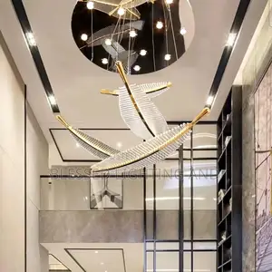 Size 1000mm Villa Duplex Building Loft Chandelier Rotating Staircase,