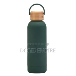 750ml Soft Touch Insulated Double Wall Vacuum Flask With Bamboo.