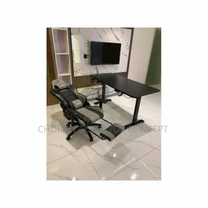 Gaming Chair With Footrest+ Adjustable Gaming Table 1.4mr