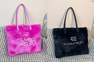 Pink Fluffy Bag Woman Tote Bag Lady Handbag