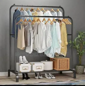35kg Double Pole Multipurpose Durable Steel Cloth Hanger/Shoe Rack