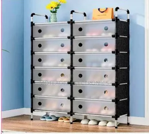 6 Layers Double Sided Quality Steel Dust Proof Shoe Rack With Cover