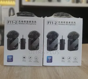 Dual Noise Cancelling Wireless F11-2 Microphone With 3 In 1