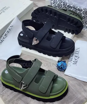 Alexander McQueen Chunky Leather Velcro Sandals
