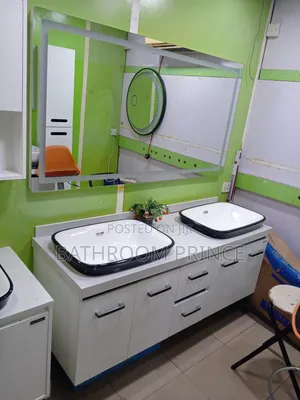 Double Equal Bowl Cabinet With Led Mirror