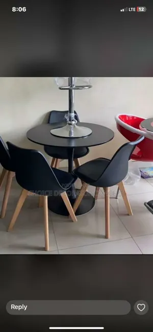 Modern Round Dining Table Set With Scandinavian Chairs