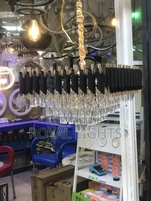 Black and Gold Crystal Chandelier