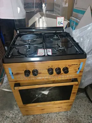 Maxi Gas Cooker 3gas and 1electric Wood  Colour