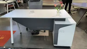 L Shape White Office Table