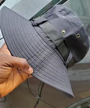 Classic Black Unique Bucket Hat With Rope