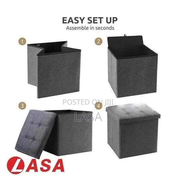 38cm Storage Ottoman Cube Foldable Box