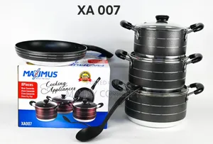 Maximus 8pcs Non-Stick Pot+Frying Pan+Free Spoon-18cm+20cm+22cm+24cm