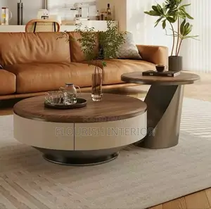 Luxury Standard Design Imported Wooden Center Table With Side Stool.