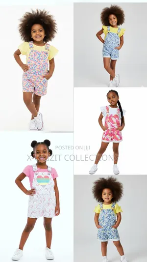 Tropical Floral Print Overalls and Top Set (18m-5yrs)