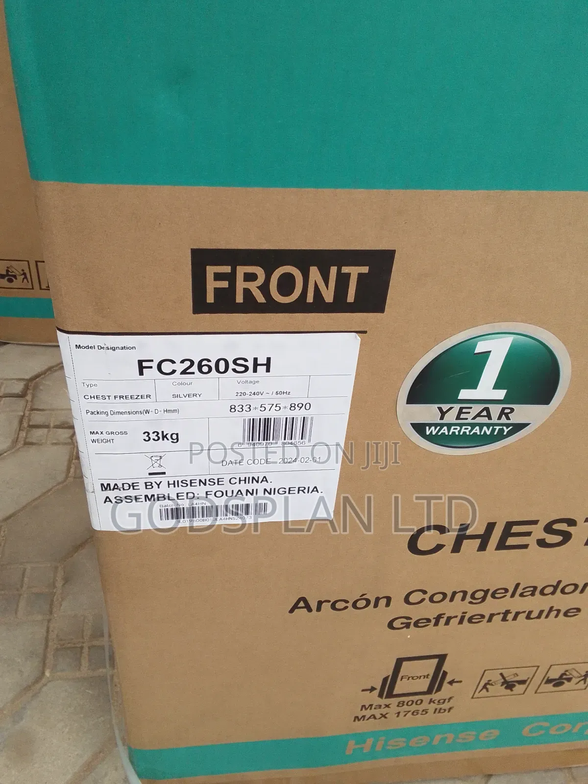 Hisense Freezer 260
