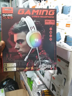 Remax Rm-706 White Gaming Headphones With RGB – Usb Aux