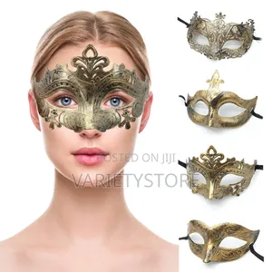Antique Gold and Silver Jazz Flat Head Mask Ball Party Unisex Mask