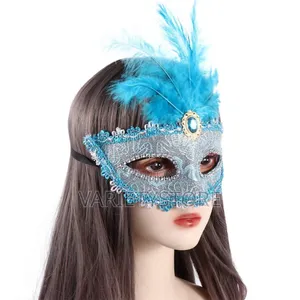 Peacock Feathers Half Face Halloween Party Mask