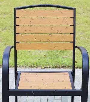 Outdoor Set of Plastic Wood / Metal Table and Chairs ( by 4)