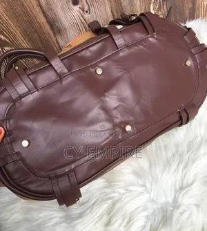 Burberry Brown / Beige Leather Bridle House Check Canvas Bag