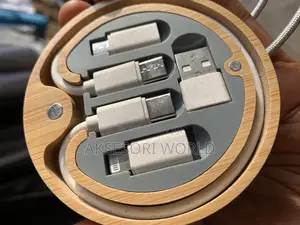 Bamboo Wooden Data Cable Set Corporate Gift