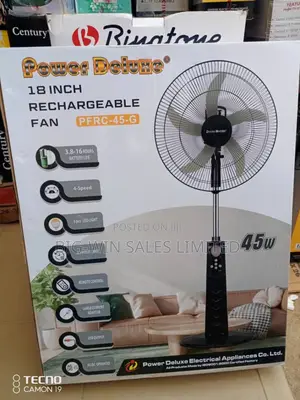 Power Deluxe Rechargeable Fan
