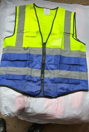 Jacket Blue And Lemon With Zip And Pocket