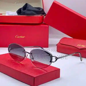 Luxury Cartier Sunglasses - Rimless - Red Case Included
