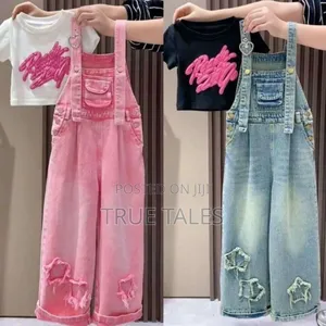 Premium Quality Top & Jeans Denim Dungarees Clothing Set Top & Bottom
