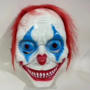 Halloween Smile Mask With Green Hair