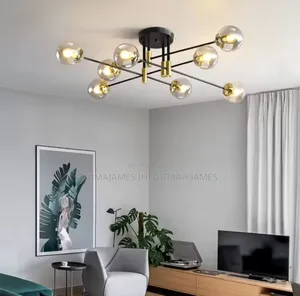 New Modern Led Chandelier Glass Ball Ceiling Light for Bedroom Living