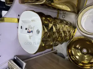 Gold And White Standing Basin