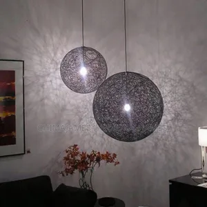 Modern Medium Cream Lattice Wicker Vine Ball Ceiling Chandelier
