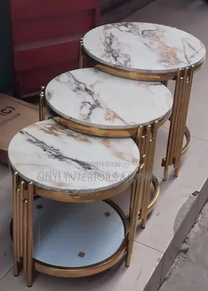 3 in 1 Extendable Marble Side Table