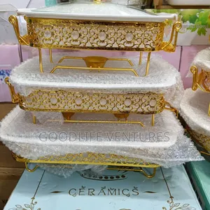 3sets Gold Ceramic Serving Plate