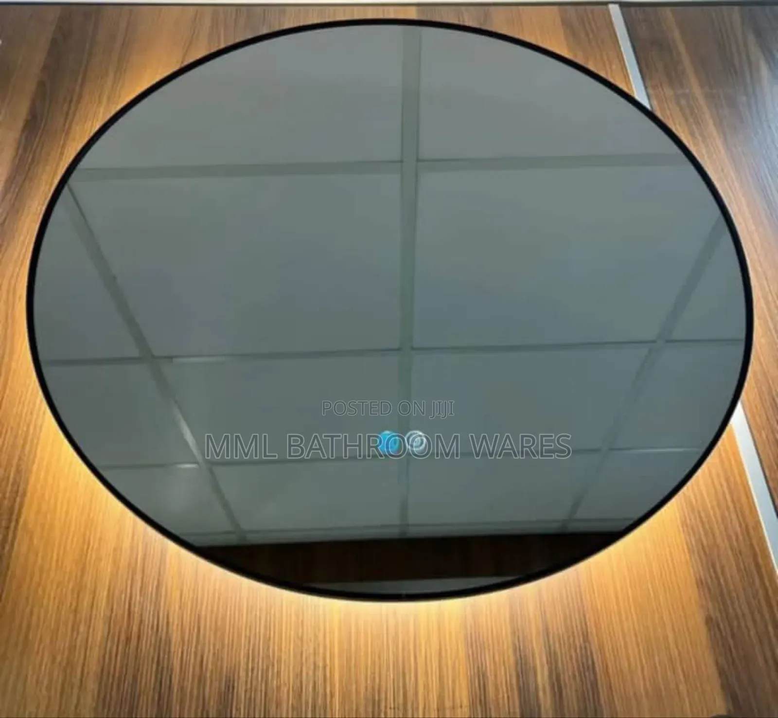 Black Framed Round Led Mirrors With Backlight