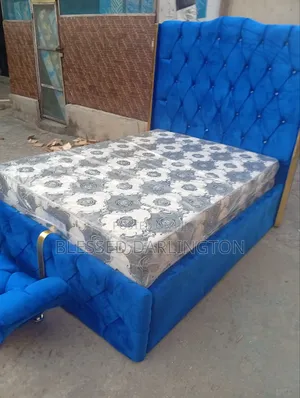 4,5/6 Blue Bed Frame With Mattress.