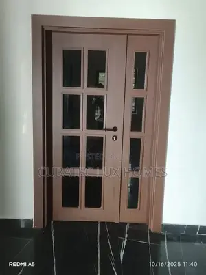 4ft Glass Wooden Door With