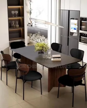 Wooden Leg Dinning Table Set by 6