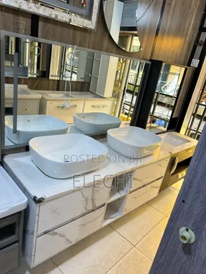 Luxury Double Cabinet Basin Bathroom White