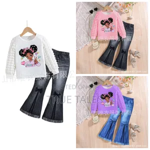 Quality Flared Jeans Denim And Top Set Ages 4 To  8 Years