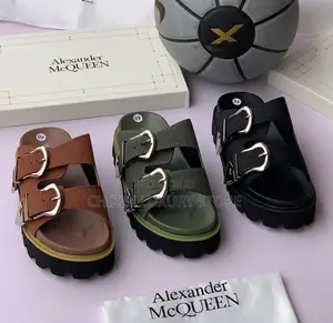 Alexander McQueen Quality Luxury Men Genuine Leather Sandals