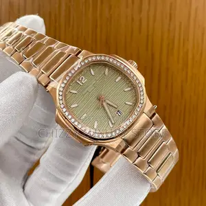 Patek Philippe Quality Luxury Ladies Iced Chain Strap Wristwatch